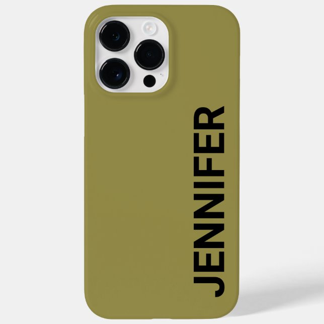 Funda De Case-Mate Para iPhone Nombre personalizado verde de contraste sólido (Reverso)