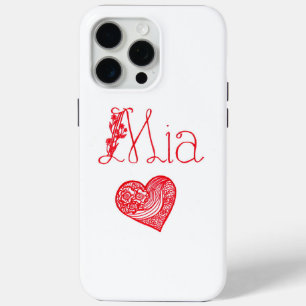 15 Pro Max Nombre personalizado y corazón – Funda para iPhone