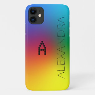 Funda Para iPhone 11 Nombre personalizado y tipo de letra de moda monog