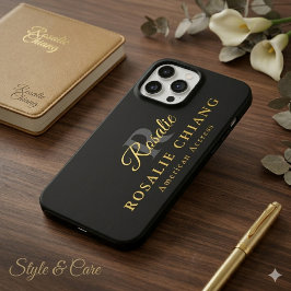 Funda Para iPhone 15 Pro Max Nombre personalizado y título con monograma