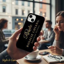 Funda Para iPhone 14 De Case-Mate Nombre personalizado y título con monograma