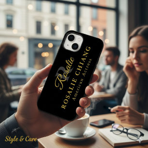 Funda Para iPhone 14 De Case-Mate Nombre personalizado y título con monograma