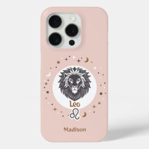 Funda Para iPhone 15 Pro Nombre personalizado Zodiac Rótulo Leo