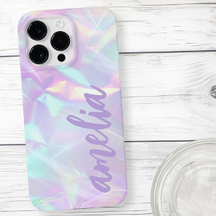 Funda Para iPhone 14 Pro Max De Case-Mate Nombre púrpura colores holográficos de arcoiris pa