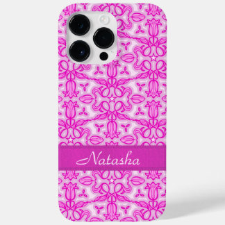 Funda Para iPhone 14 Pro Max De Case-Mate Nombre rosa morado Tulip damask