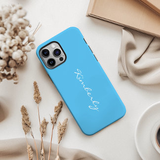 Funda Para iPhone 15 Pro Max Nombre simple personalizado azul