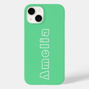 Funda Para iPhone 14 De Case-Mate Nombre Tipografía Moderna Simple Verde