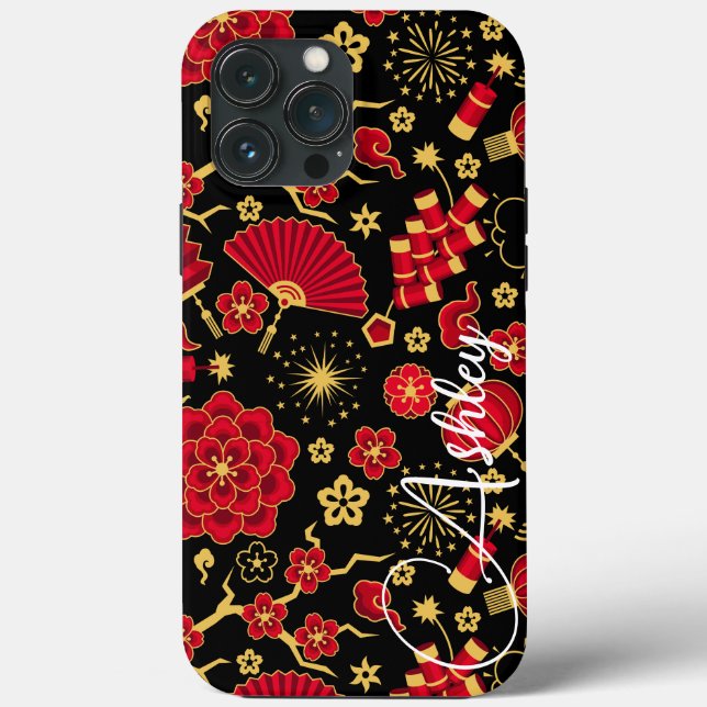 Funda De Case-Mate Para iPhone Nombre verde azulado Sombra floral moderna (Reverso )