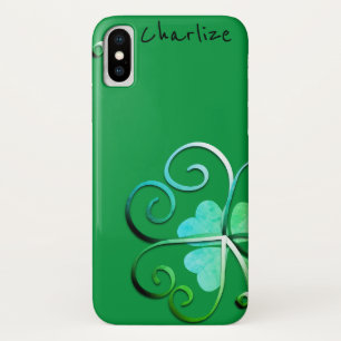 Funda Para iPhone X Nombre y apellido de Shamrock St. Patrick