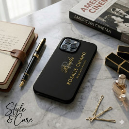 Funda Para iPhone 13 Pro Max Nombre y título personalizados con monograma