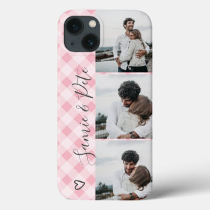 Funda Para iPhone 13 Nombres modernos de plaquetas rosas 3 cuadrícula d