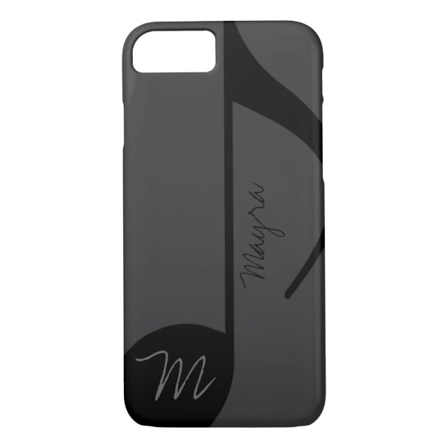 Funda De Case-Mate Para iPhone nota de música negra personalizada (Reverso)
