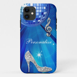 title_seo2 Nota musical azul brillante/plata y tacón de aguja