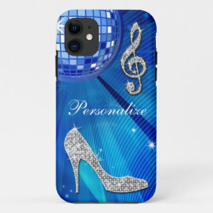 title_seo2 Nota musical azul brillante/plata y tacón de aguja