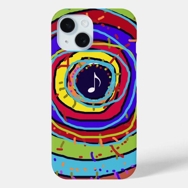 Funda De Case-Mate Para iPhone Nota musical colorida (Reverso )