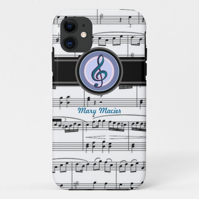 Funda De Case-Mate Para iPhone nota musical de clave (Reverso)