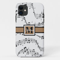 Nota musical en blanco y negro Monograma de música