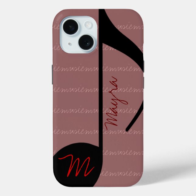 Funda De Case-Mate Para iPhone nota musical negra personalizada (Reverso )