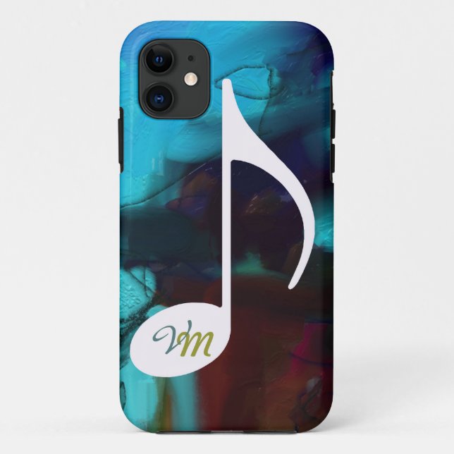 Funda De Case-Mate Para iPhone nota musical personalizada azul (Reverso)