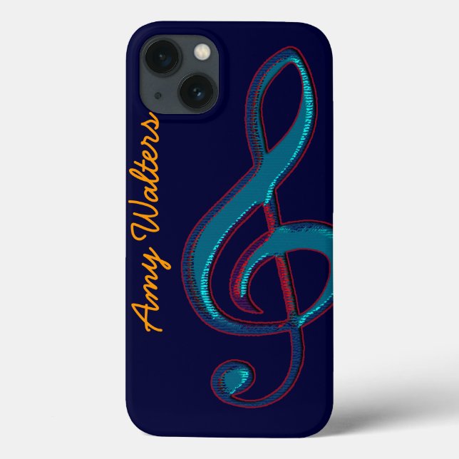 Funda De Case-Mate Para iPhone nota musical personalizada / clave (Reverso)