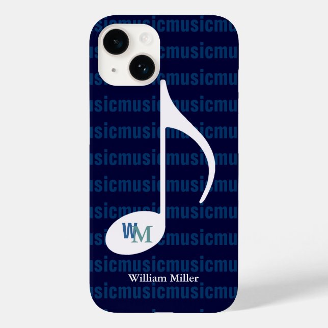 Funda De Case-Mate Para iPhone nota musical personalizada estriada (Reverso )