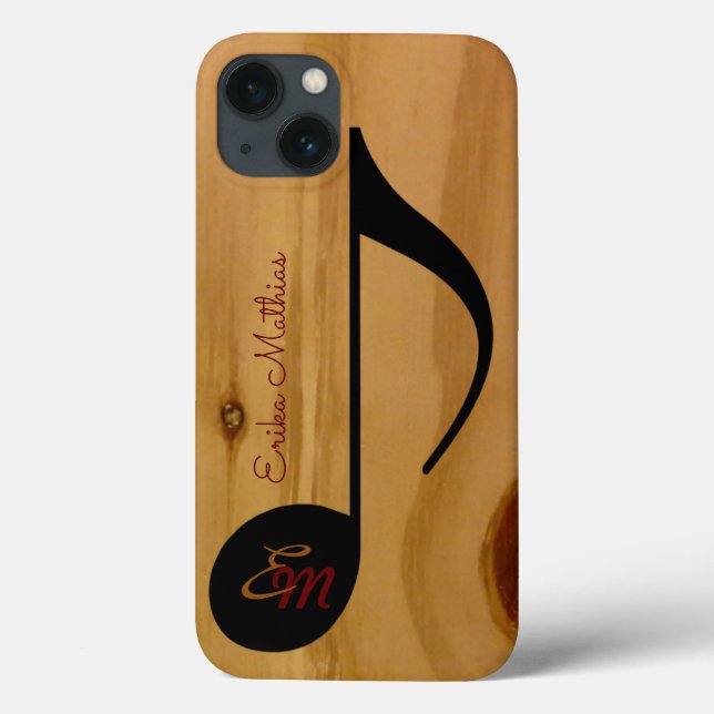 Funda De Case-Mate Para iPhone nota musical sobre los granos de madera (Reverso)
