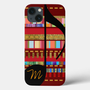 Funda Para iPhone 13 Nota musical y bandas coloridas personalizadas