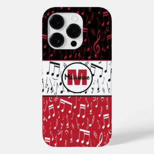 Funda Para iPhone 14 Pro De Case-Mate Notas de música en blanco y rojo negro Funda-Mate