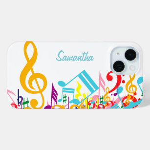 Funda Para iPhone 15 Notas de música Jumbleed coloridas personalizadas