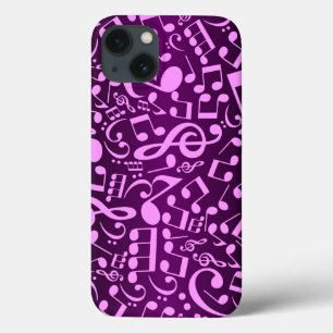 Funda Para iPhone 13 Notas musicales 2 (ciruelo)