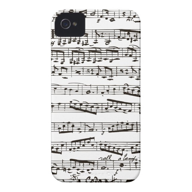 Funda De Case-Mate Para iPhone Notas musicales blancos y negros (Atrás)