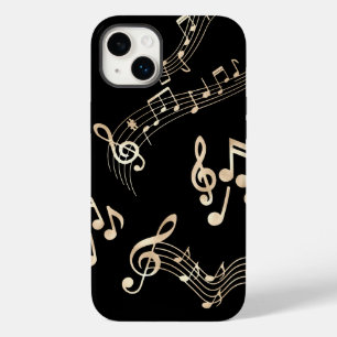 Funda Para iPhone 14 Plus De Case-Mate Notas musicales de oro sobre negro