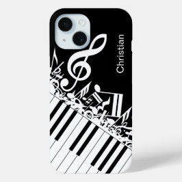 Funda Para iPhone 15 Notas musicales geniales personalizadas y claves d