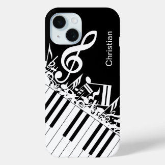 Funda Para iPhone 15 Notas musicales geniales personalizadas y claves d