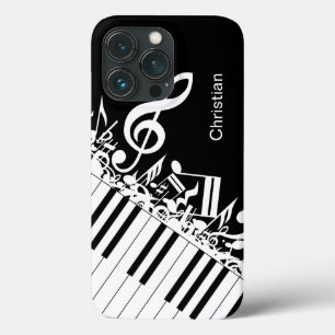 Funda Para iPhone 13 Pro Notas musicales improvisadas y claves de piano per