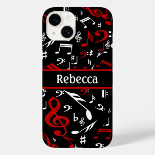 Funda Para iPhone 14 De Case-Mate Notas musicales personalizadas en blanco y negro