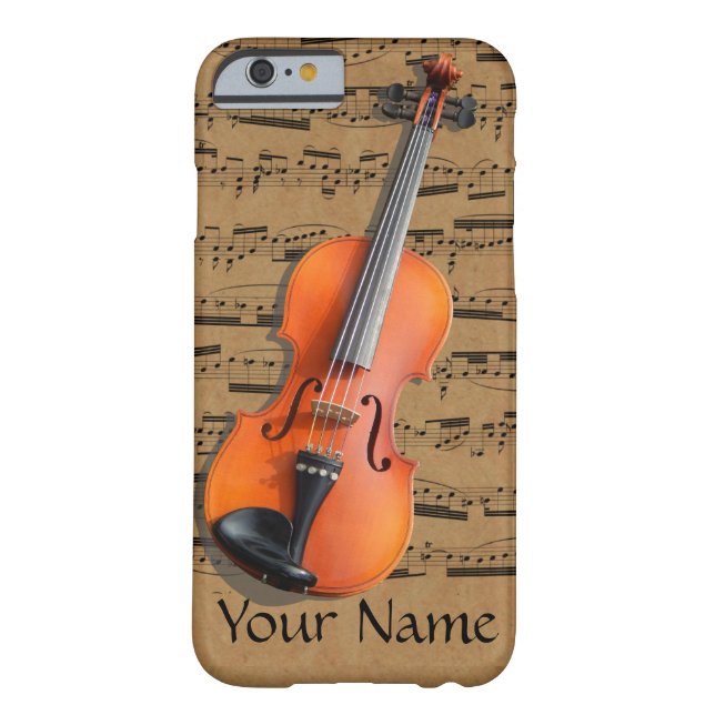 Funda De Case-Mate Para iPhone Notas musicales personalizadas violín (Reverso)