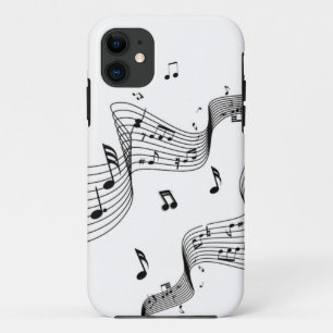 Funda Para iPhone 11 Notas musicales sobre blanco