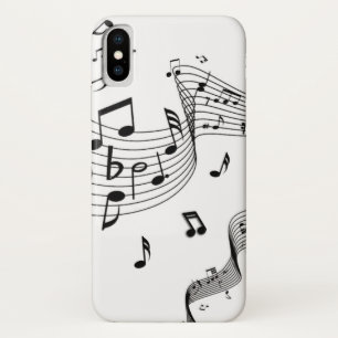 Funda Para iPhone X Notas musicales sobre blanco