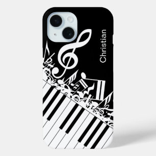 Funda Para iPhone 15 Notas musicales y llaves frescas personalizadas