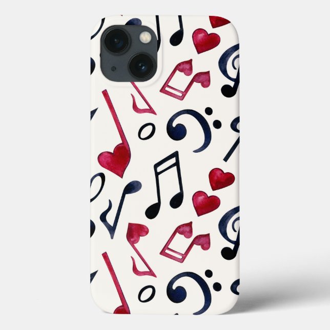 Funda De Case-Mate Para iPhone Notas musicales y símbolos negro y blanco (Reverso)