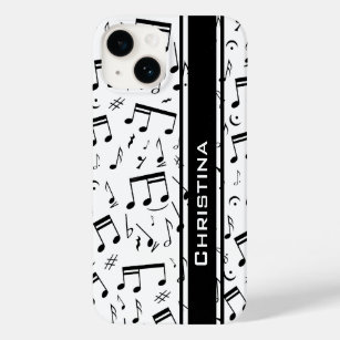 Funda Para iPhone 14 De Case-Mate Notas personalizadas de música en blanco y negro d