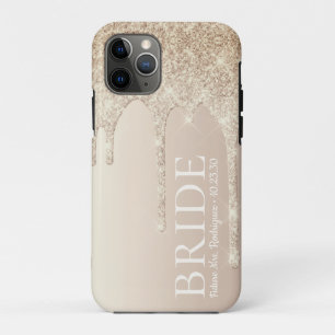 Funda Para iPhone 11 Pro Novia Futuro Sra. Oro Brillo Goteo