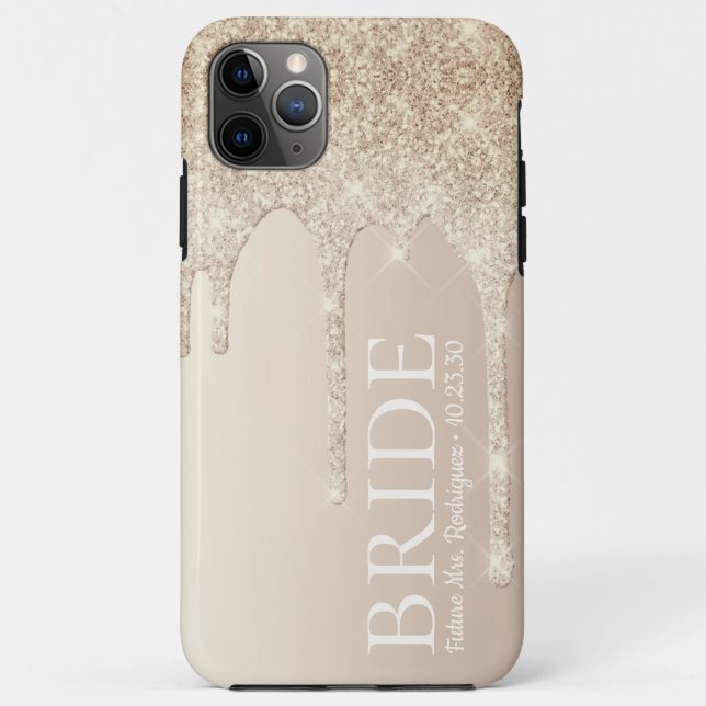Funda De Case-Mate Para iPhone Novia Futuro Sra. Oro Brillo Goteo (Reverso)