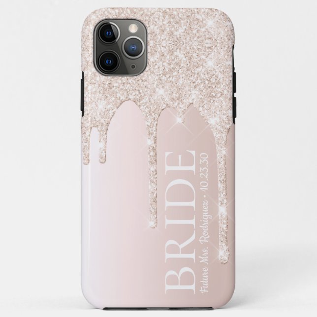 Funda De Case-Mate Para iPhone Novia Futuro Sra Rubor Rosa Brillo Goteo (Reverso)