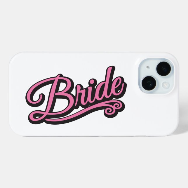 Funda De Case-Mate Para iPhone Novia negra/rosa en blanco (Reverso (Horizontal) )