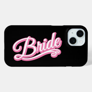 Funda Para iPhone 15 Novia rosa/blanca sobre negro