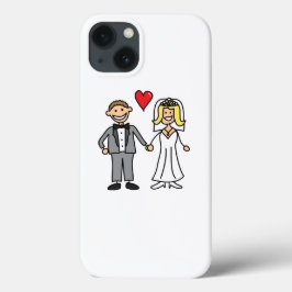 Funda Para iPhone 13 Novia y Novio (Agrega tu Propio Texto)