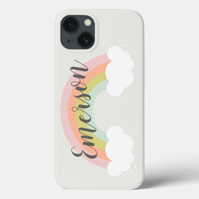 Funda De Case-Mate Para iPhone Nube de arcoiris pastel moderna  (Reverso)