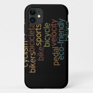 Funda Para iPhone 11 nube de palabras de bicicleta